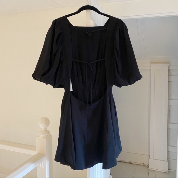 The Femm Violet Open Back Puff Sleeve Mini Dress in Black NWT - Picture 10 of 13